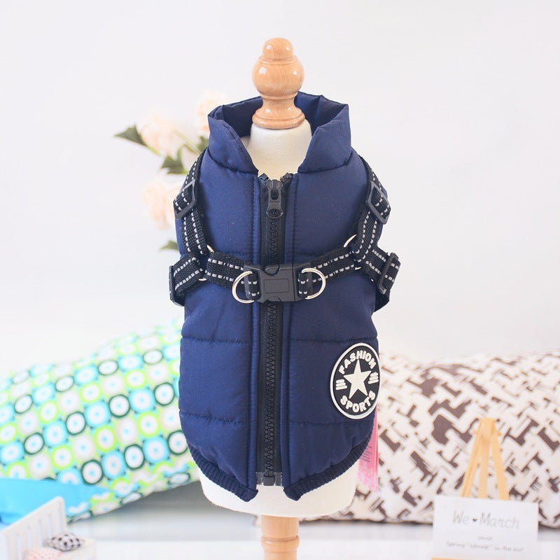 Waterproof Dog Clothes Winter Dog Coat With Harness Warm Pet Clothing Big Dog Jacket Chihuahua Labrador Coat Costume - petshop4ever.com