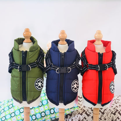 Waterproof Dog Clothes Winter Dog Coat With Harness Warm Pet Clothing Big Dog Jacket Chihuahua Labrador Coat Costume - petshop4ever.com