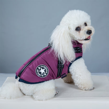 Waterproof Dog Clothes Winter Dog Coat With Harness Warm Pet Clothing Big Dog Jacket Chihuahua Labrador Coat Costume - petshop4ever.com