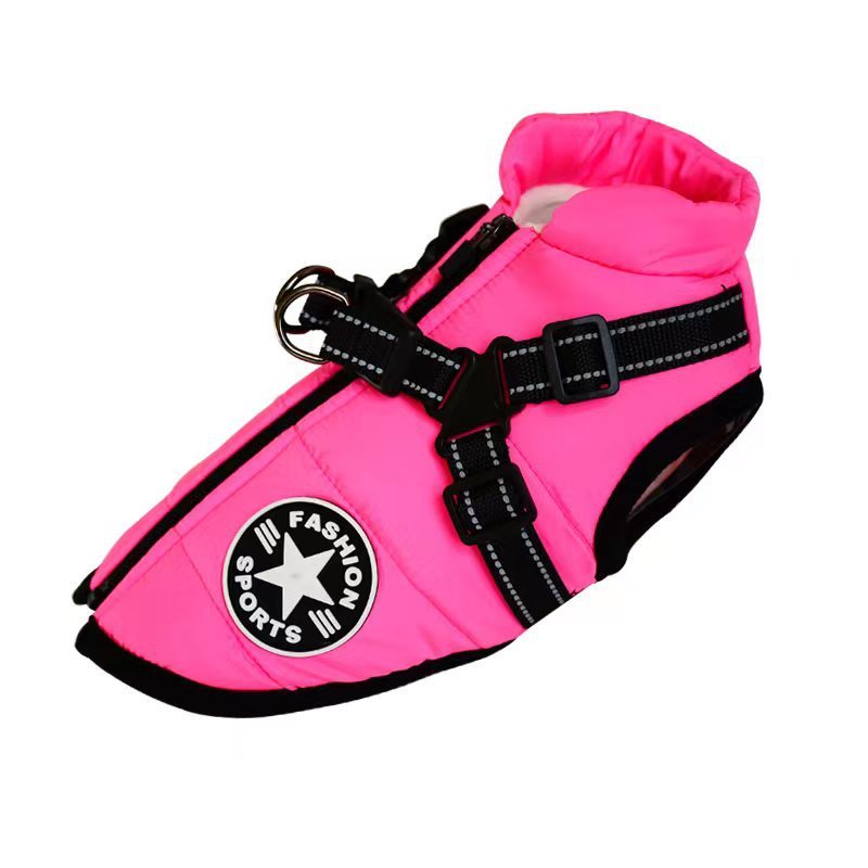 Waterproof Dog Clothes Winter Dog Coat With Harness Warm Pet Clothing Big Dog Jacket Chihuahua Labrador Coat Costume - petshop4ever.com