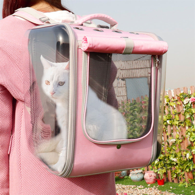 Pet Cat Carrier Backpack Breathable Cat Travel Outdoor Shoulder Bag For Small Dogs Cats Portable Packaging Carrying Pet Supplies - petshop4ever.com