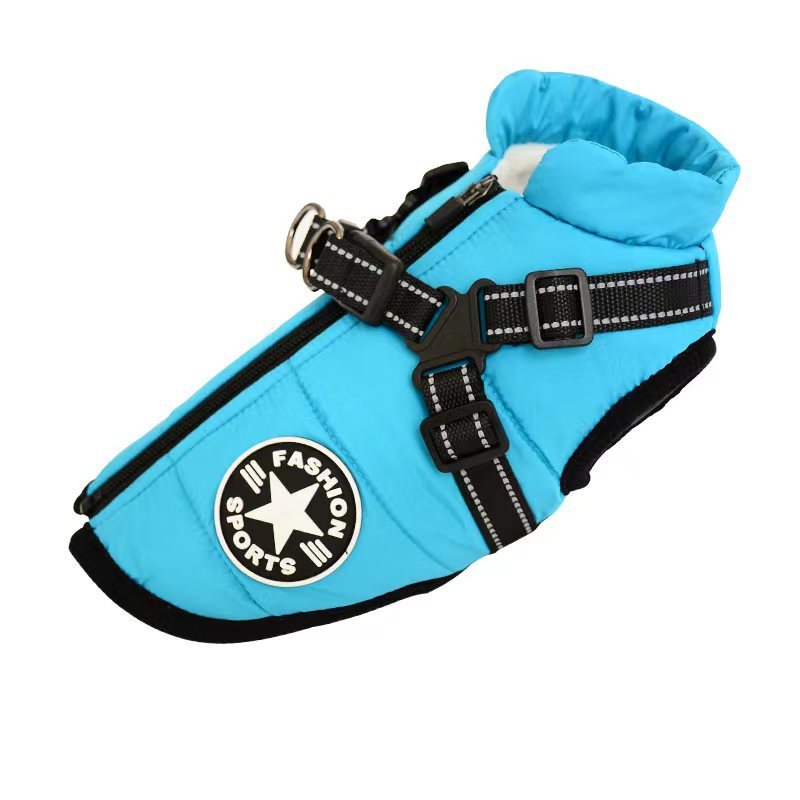 Waterproof Dog Clothes Winter Dog Coat With Harness Warm Pet Clothing Big Dog Jacket Chihuahua Labrador Coat Costume - petshop4ever.com